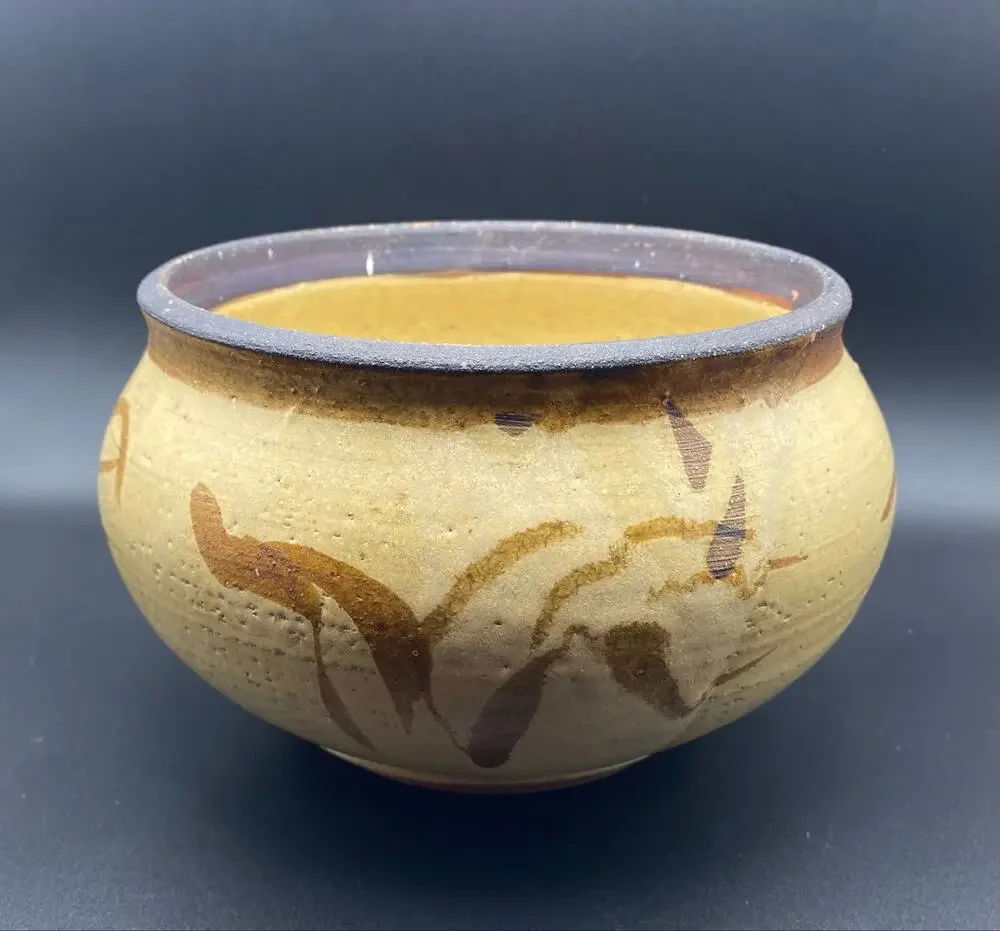 Stoneware Clay Studio Pottery Planter-Signed Boho Southwestern